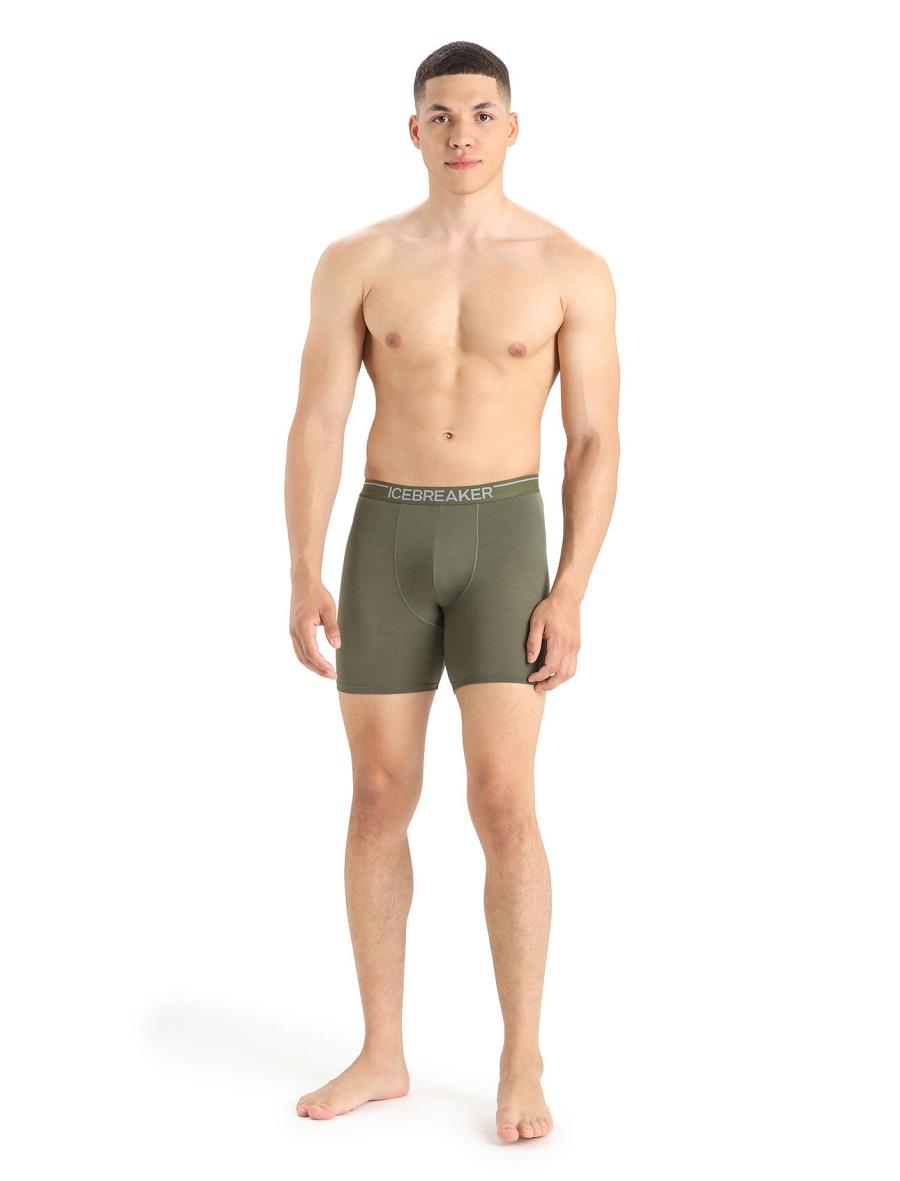 Icebreaker Merino Anatomica Long Boxers Férfi Fehérnemű Olivazöld | HU 1284YXFU